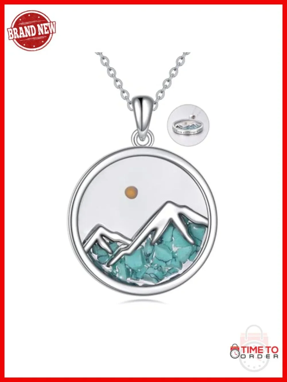 925 Sterling Silver Mountain Mustard Seed Faith Necklace Pendant with Chain